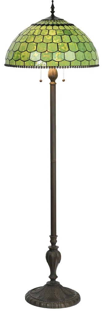Vitráž stojaca Tiffany lampa GREEN Ø51
