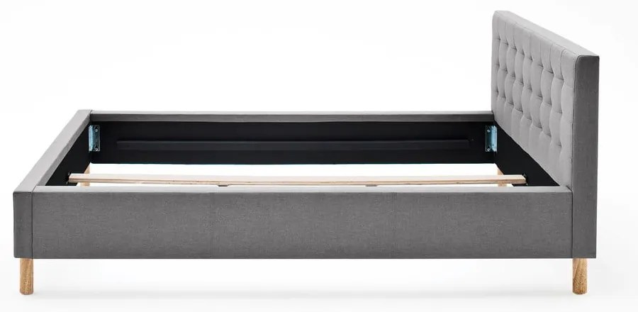 Svetlosivá čalúnená jednolôžková posteľ bez roštu 120x200 cm Malin – Meise Möbel