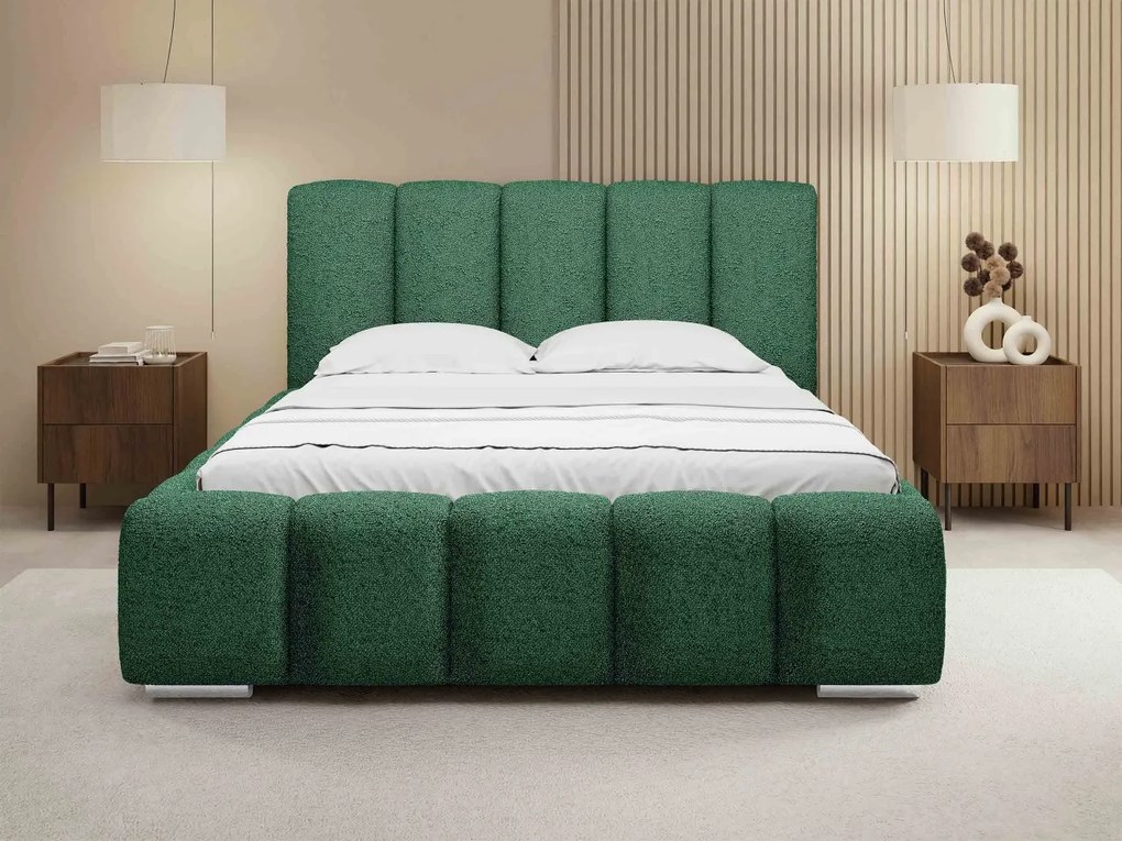 Čalúnená manželská posteľ Lisko Boucle, Rozmer postele: 140x200, Farby: Abriamo 04