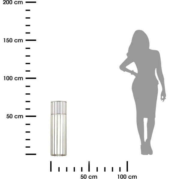 Kovový kvetináč LOFT 70x20 cm zlatá/biela