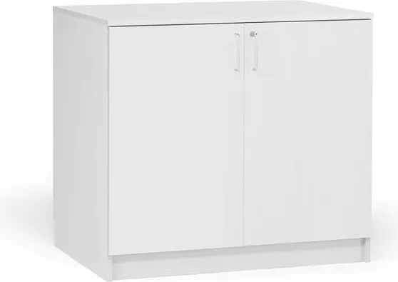 Drevená úložná skriňa THEO, 900x1000x470 mm, uzamykateľná, biela