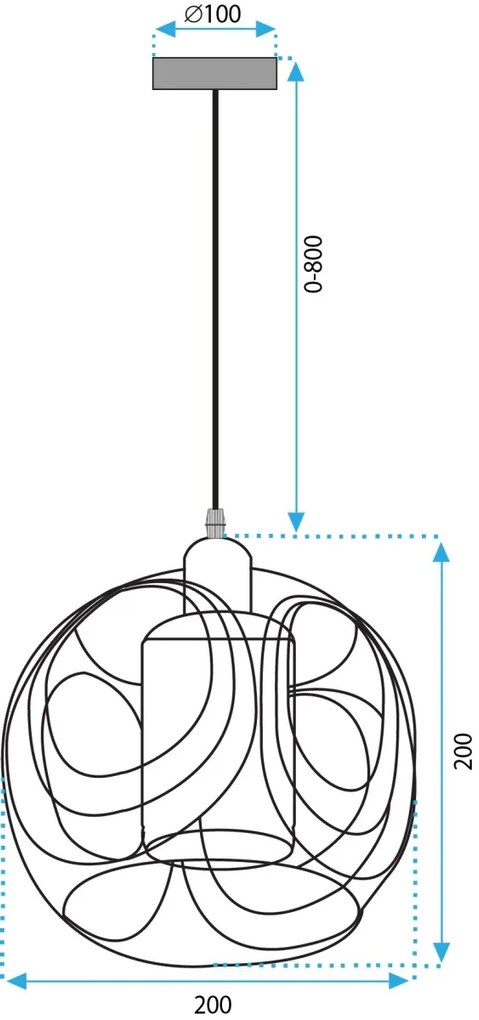 Závesná lampa La Belle X čierna/zlatá