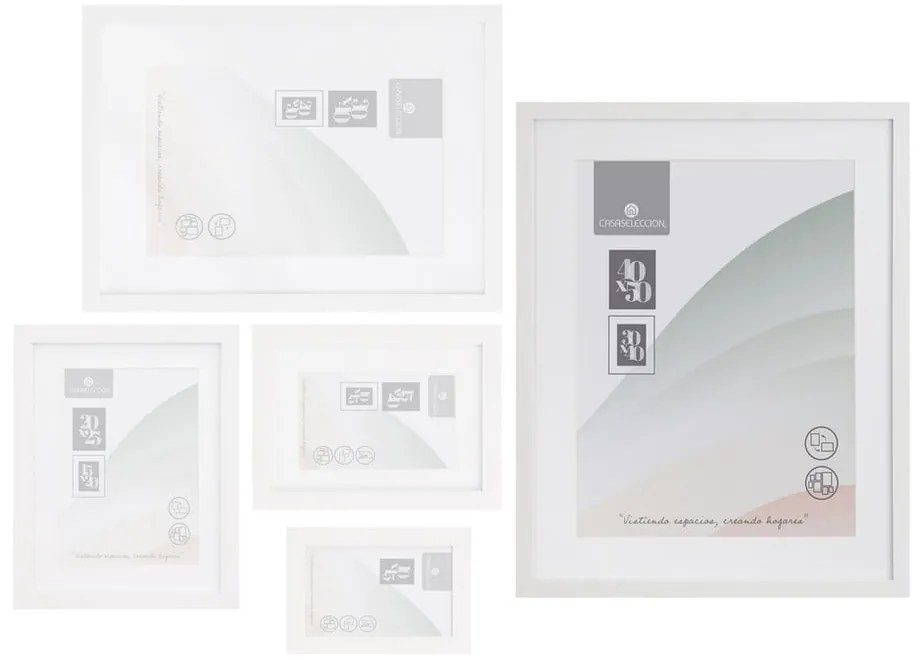 Biely rámček na stenu 42x52 cm Sencillo – Casa Selección
