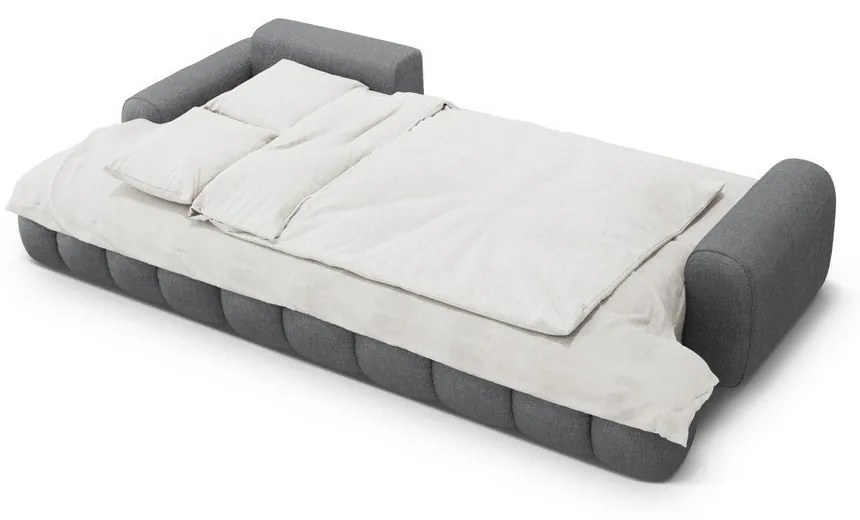 Sivá rozkladacia/s úložným priestorom rohová pohovka (ľavý roh/s leňoškou) Linz – Cosmopolitan Design