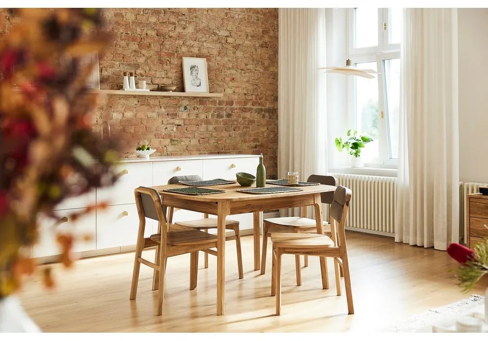 Jedálenský stôl z dubového dreva v prírodnej farbe 90x180 cm Twig – The Beds