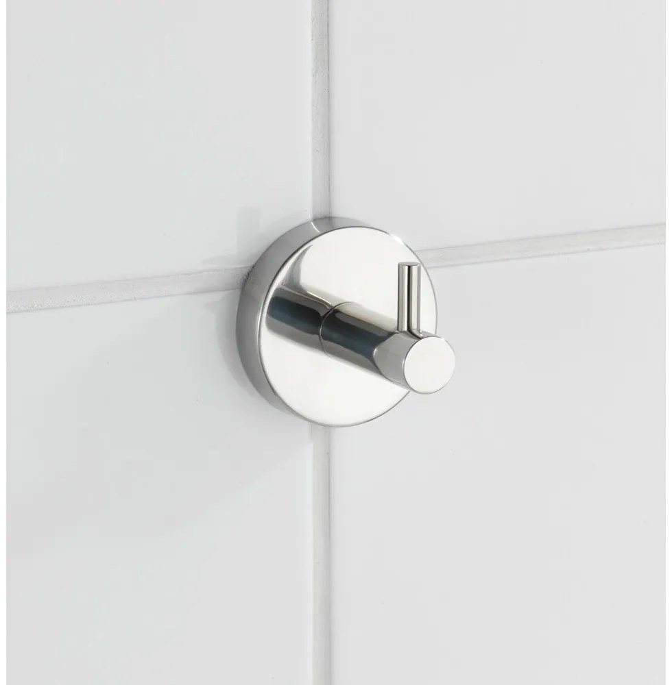 Nástenný háčik z nehrdzavejúcej ocele v lesklej striebornej farbe Bosio – Wenko