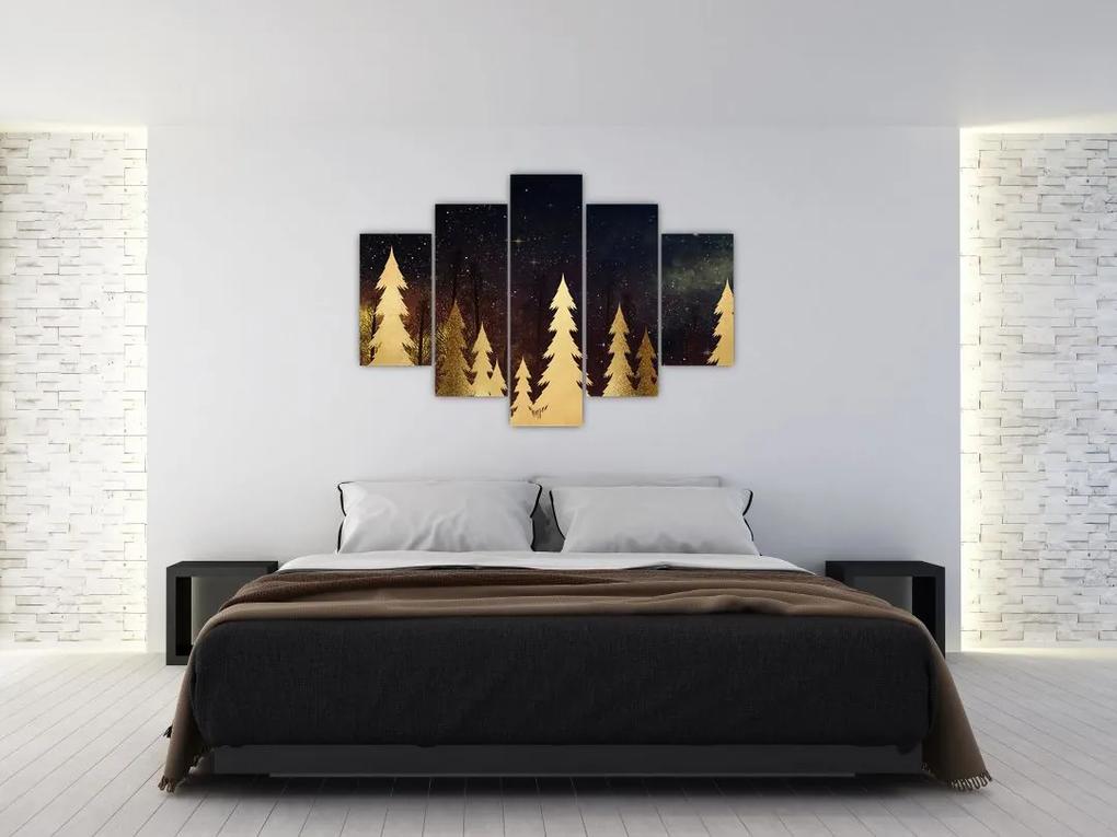 Obraz - Zlatá noc (150x105 cm)