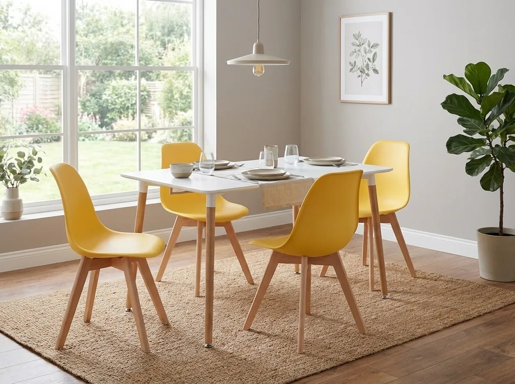 AKCIA Horčicová stolička KITO s bukovými nohami II. akosť