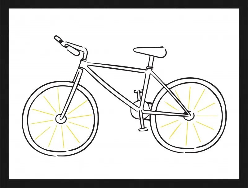 Rámovaný obraz Kreslený bicykel, 40x30 cm
