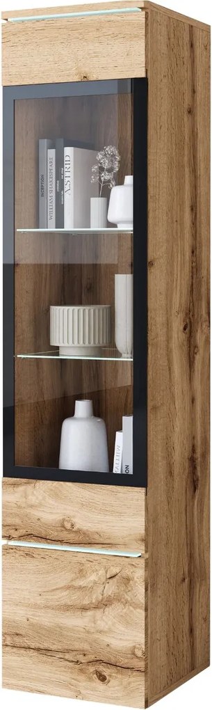 Úzka vitrína LED stĺpik Vera wotan (VRBWW002+LED)
