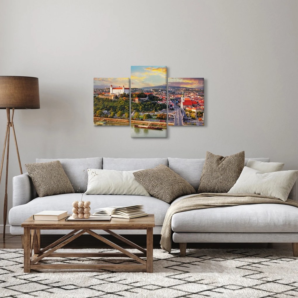 Obraz - Panorama Bratislavy, Slovensko (90x60 cm)