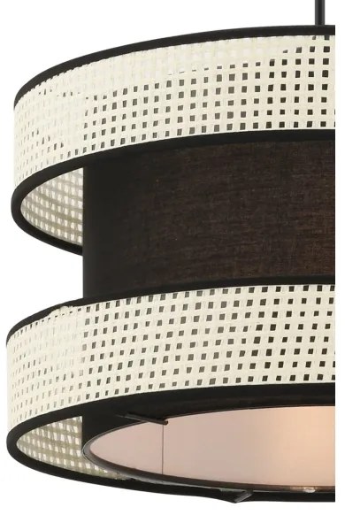 Luster na lanku HALO 1xE27/60W/230V čierna/krémová