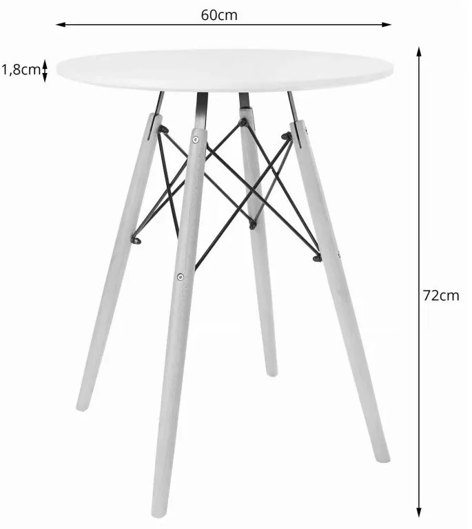 Jedálenská zostava TODI 60cm okrúhly stolový set čierny + 2 stoličky LAGO zelené