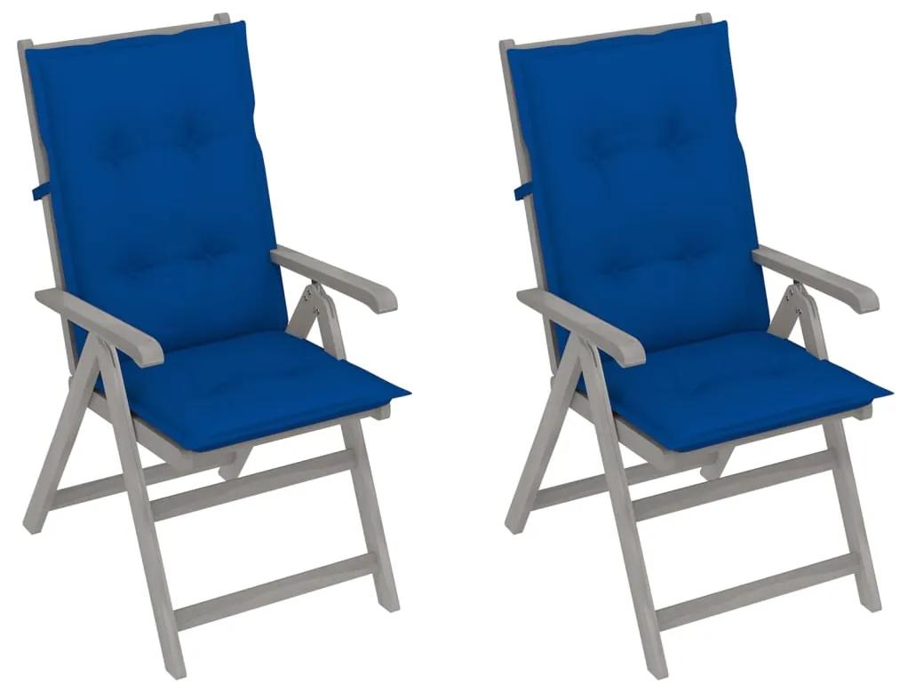Záhradné sklápacie stoličky 2 ks s podložkami akáciový masív 3064723
