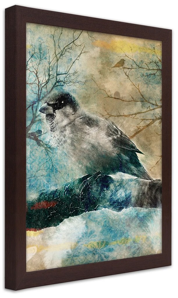 Gario Plagát Vrabec na konári Farba rámu: Bez rámu, Rozmery: 30 x 45 cm