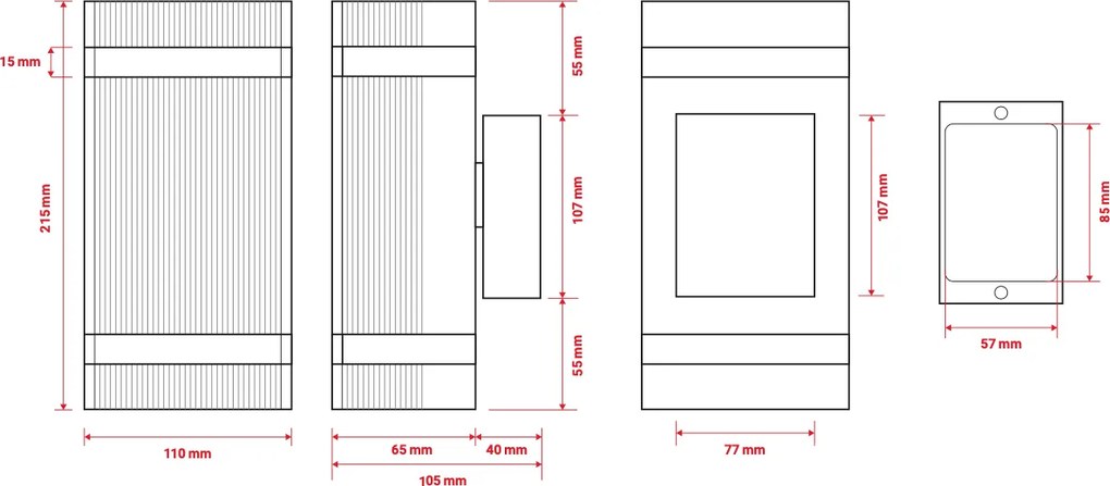 BERGE LED vonkajšie svietidlo HANA strieborné - 2 x GU10 - 230V