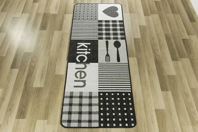 Protišmykový kuchynský koberec Flex 19053/08 sivý