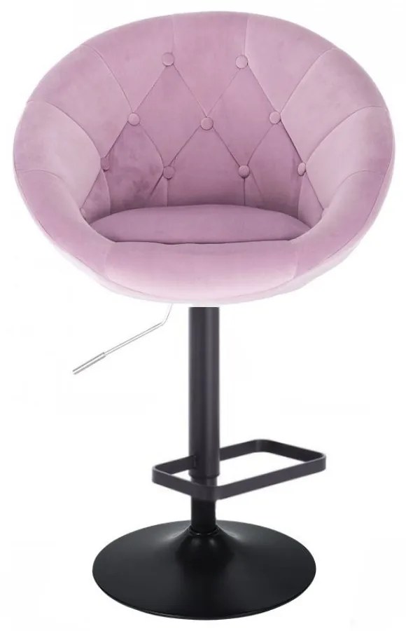 LuxuryForm DESIGN Barová stolička VERA VELUR na čiernom tanieri - levanduľa
