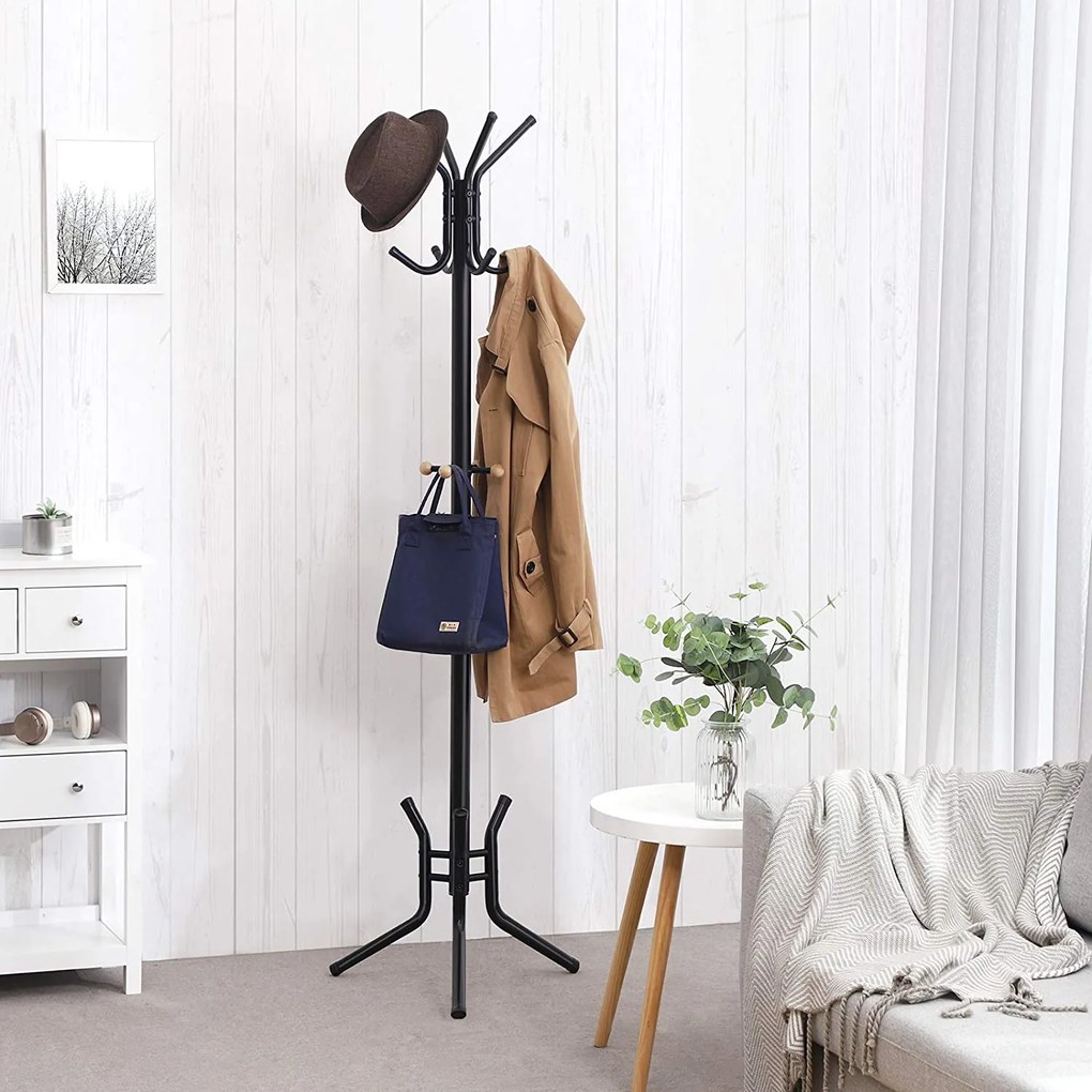 SongmicsHome Stojanový vešiak SAMUEL 49x176cm, čierna