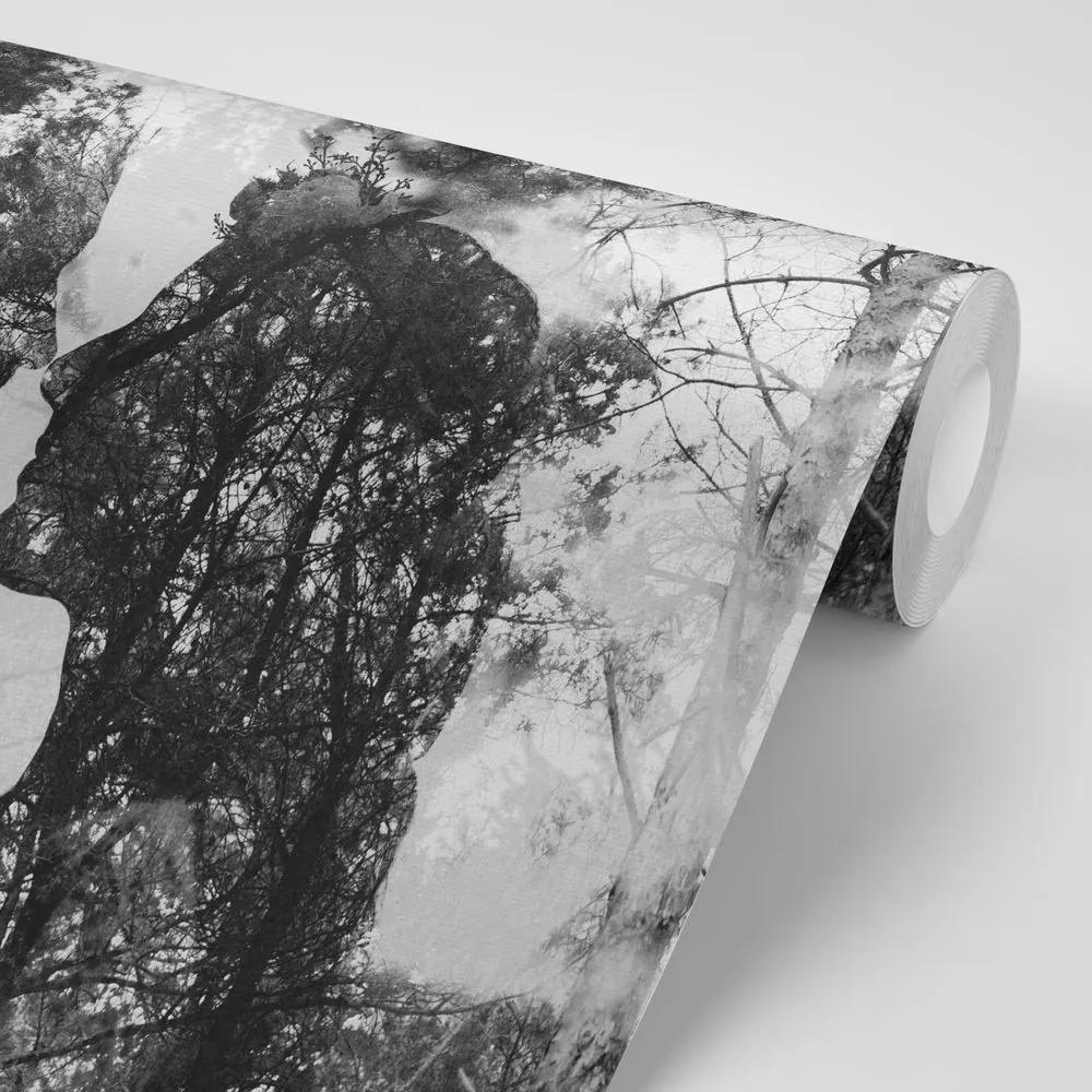Samolepiaca tapeta podoba lásky v čiernobielom - 300x200
