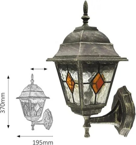 Exteriér nástenné svietidlo Tiffany Rabalux 8182 MONACO IP43