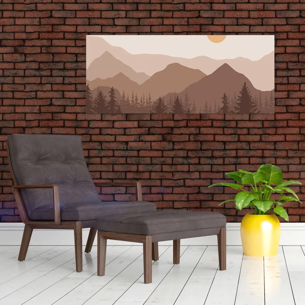 Obraz - Hnedé pohorie N⁰1 (120x50 cm)