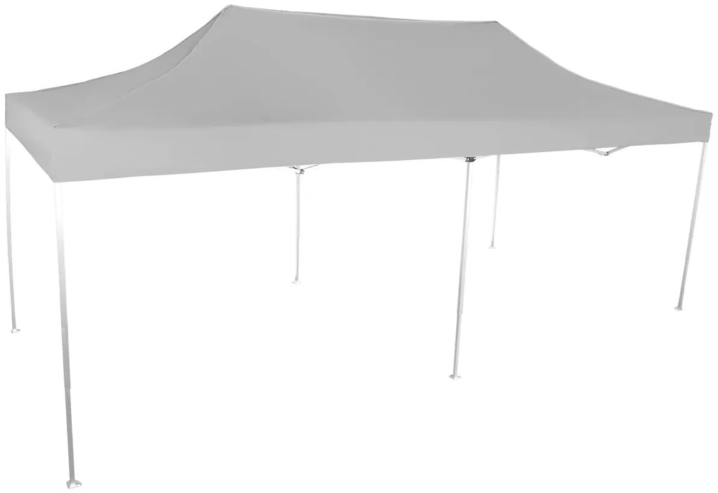 Rýchlorozkladací nožnicový stan 3x6m – hliníkový, Bez bočných plachiet, Sivá / antracitová