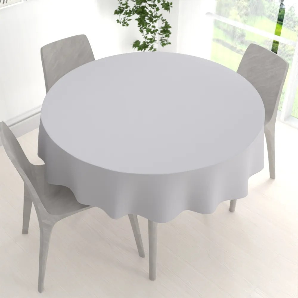 Biante Dekoračný okrúhly obrus Rongo RG-016 Svetlo sivý Ø 110 cm