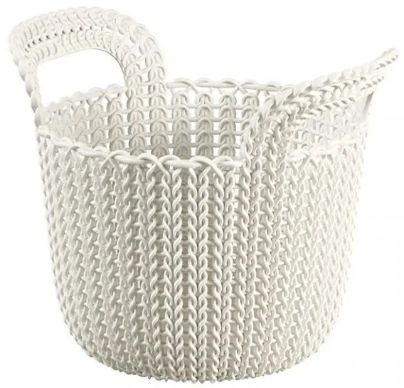 kulatý košík KNIT 3L - krémový