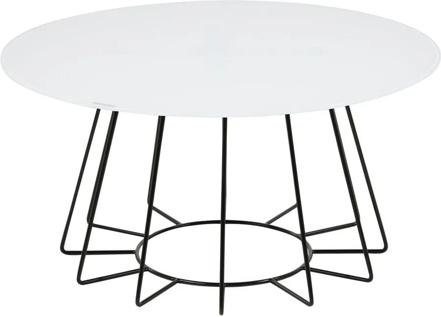 Príručný stolík s doskou z temperovaného skla Actona Casia, ⌀ 80 cm