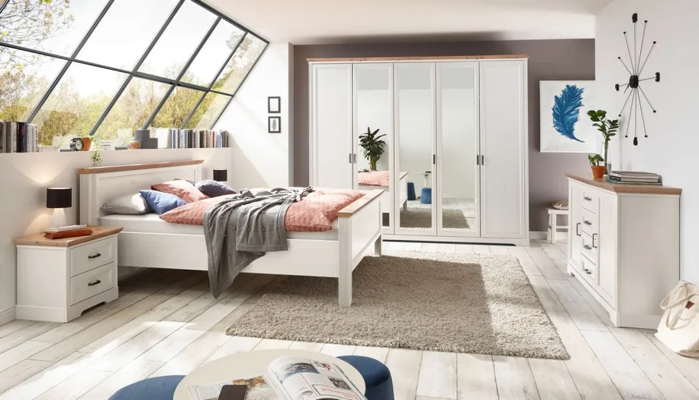 Komoda so zásuvkami Jasmin 165 cm, borovica/dub artisan