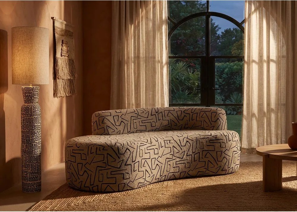 Béžová pohovka z textílie buklé 176 cm Nairobi – Mauro Ferretti