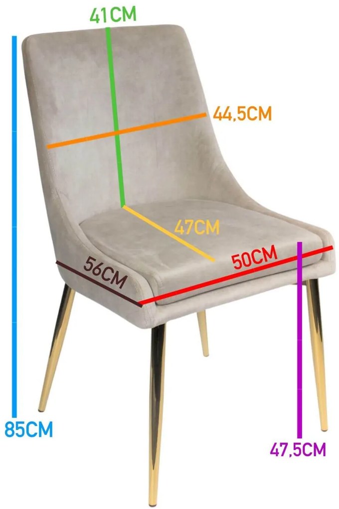 Sivé jedálenské stoličky ELEGANCE 4ks 85cm