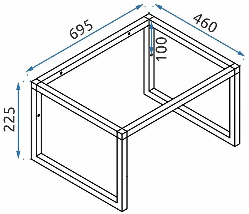 Rea Goya, konglomerátové umývadlo na dosku 70 cm + konzola, čierna matná, KPL-U8802