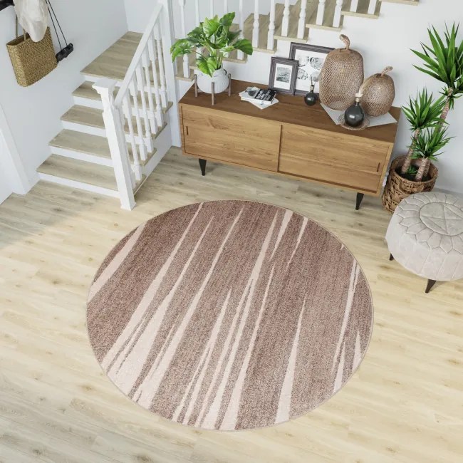 Koberec SARI 3436A 3UX tmavobéžový kruh