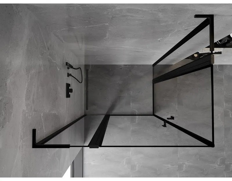 Mexen, Mexen Mist L Duo výklopný sprchový kút 110 x 90 cm, čierny rám - 8A4L-110L-090P-70-70