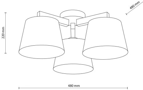 BRILAGI - LED Prisadený luster LATTE 3xE27/15W/230V borovica/hnedá