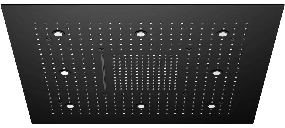 STEINBERG 390 horná sprcha Sensual Rain s LED osvetlením, 800 x 800 mm, 3jet, matná čierna, 3906680S