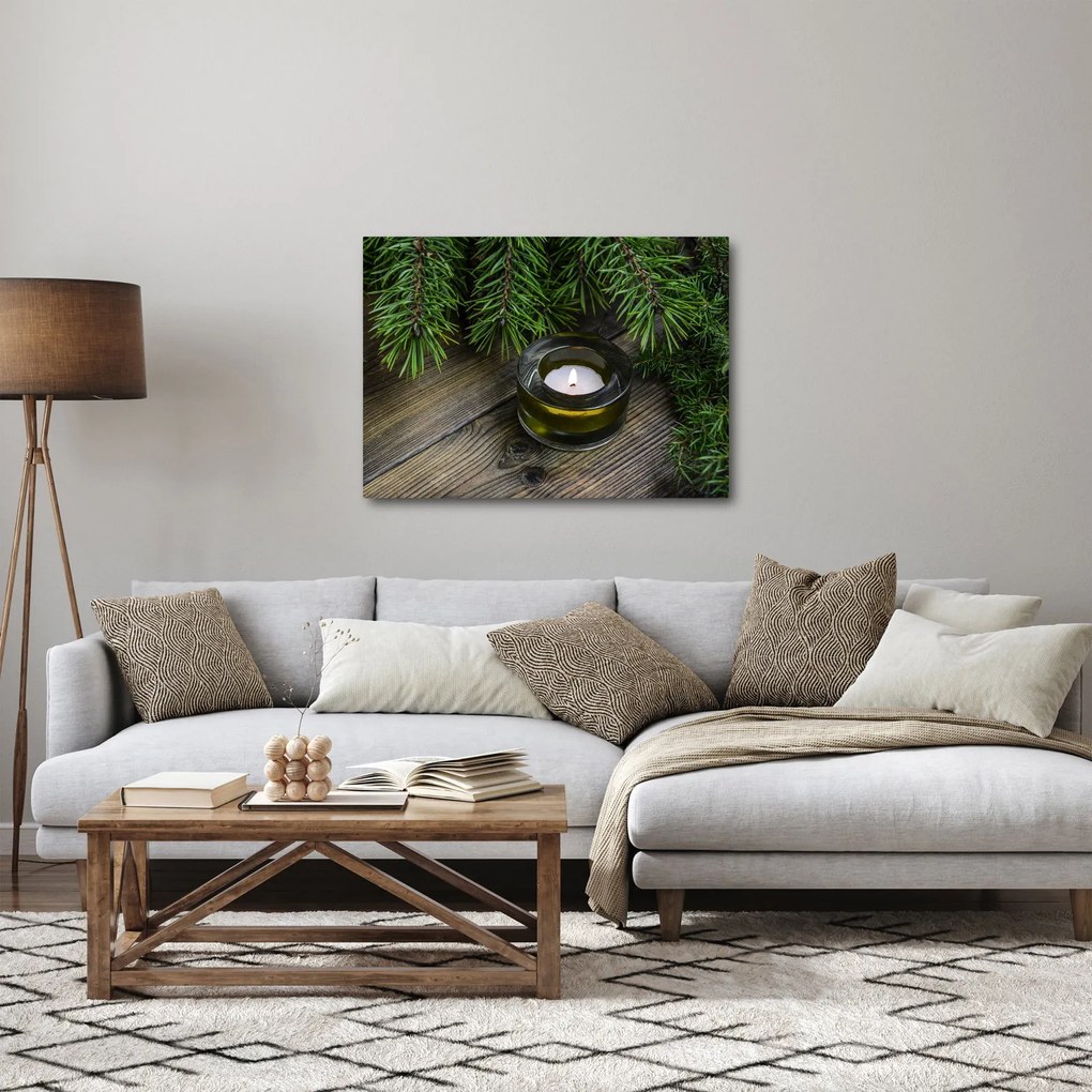 Obraz - vianočná sviečka (70x50 cm)