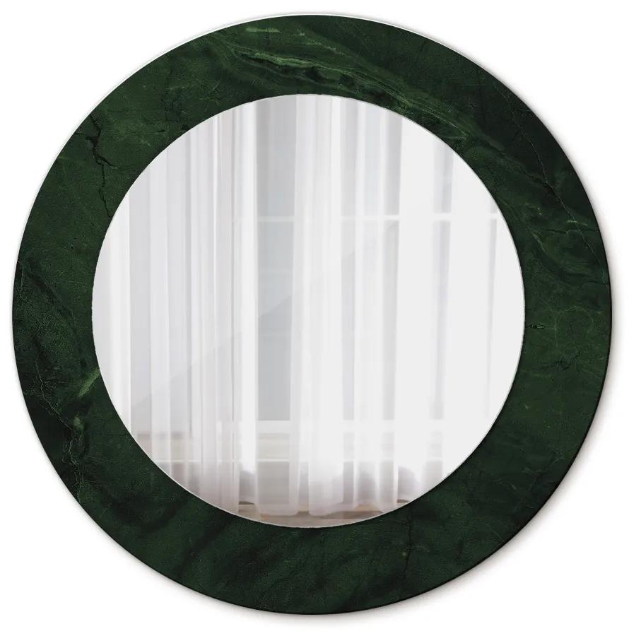 Zelený mramor Okrúhle zrkadlo rám s potlačou
