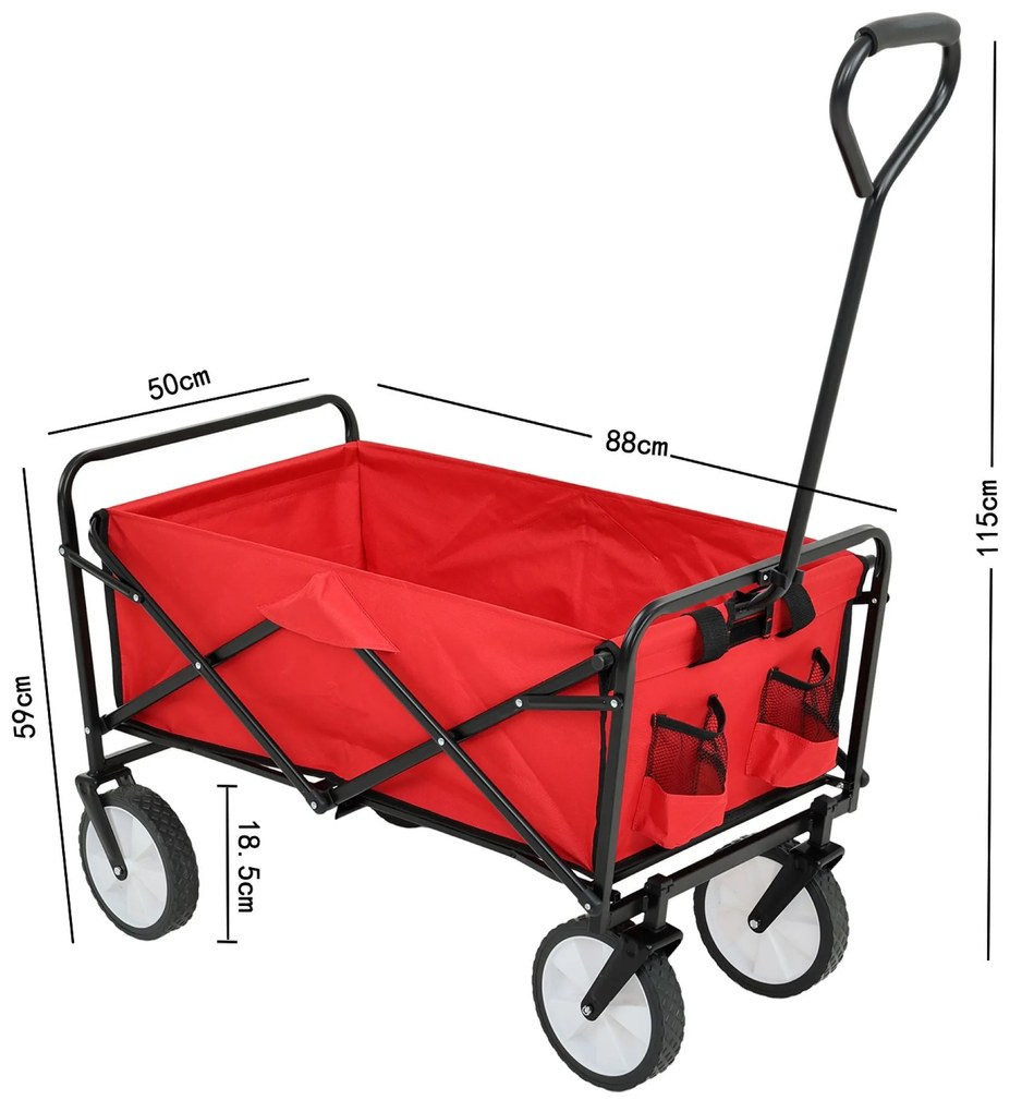 Záhradný vozík TYRS 145L červený