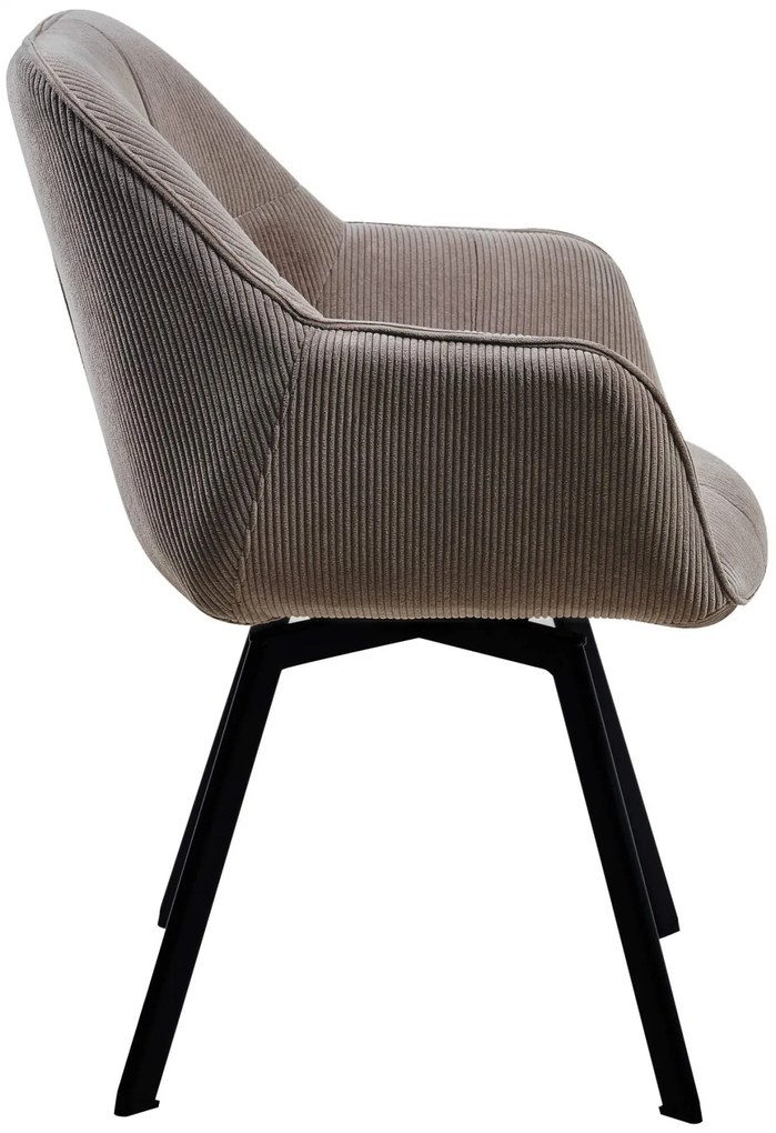 Jedálenská stolička Jordi Cord - hnedá