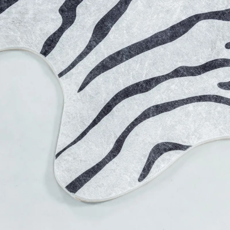 Kusový koberec Etosha 4111 black (tvar kožušiny), 100x135 tvar kožešiny, čiernobiela, chodba / predsieň, Ayyildiz