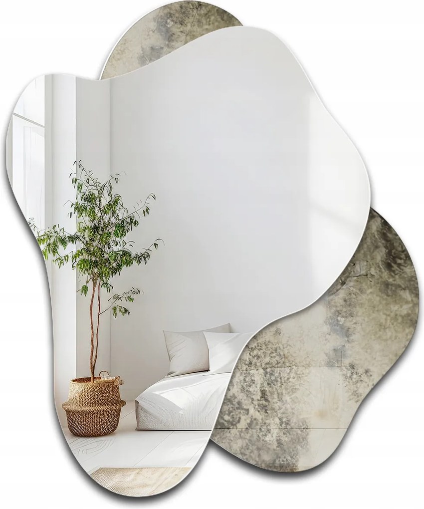 Nepravidelné zrkadlo Spinel na starnúcom zrkadle silver 150X180 nástenné