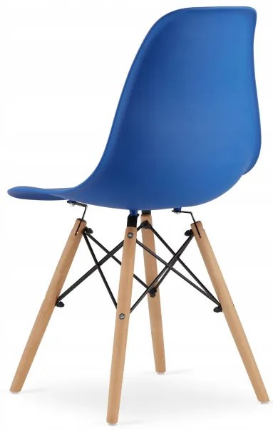 Jedálenský stôl TODI biely 80 cm s tromi stoličkami OSAKA modré