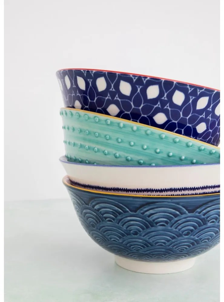 Súprava 4 keramických misiek Kitchen Craft, ø 16,5 cm