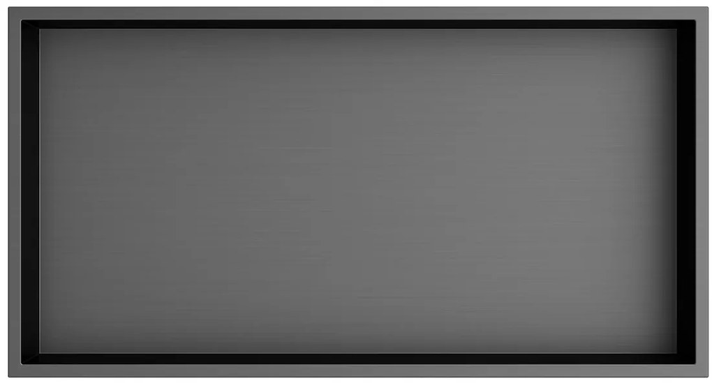 Polysan Polysan, INSERTA zapustená polica do obkladu, 510x270mm, nerezova ocel, gun metal, 1301-53B