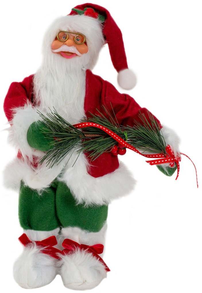 Tutumi Tutumi, vianočná figúrka Santa Clausa 30cm 301251, biela-červená-zelená, CHR-08900
