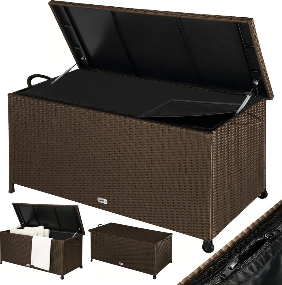 Polyratanový úložný box RICCO, 117 x 53 x 60cm, hnedá Casaria