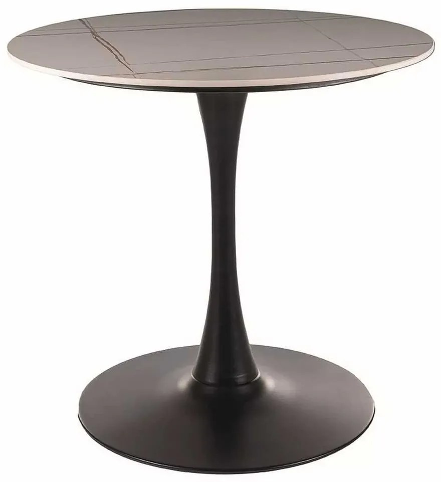 Jedálenský stôl Espero 80 cm, mramor / čierna